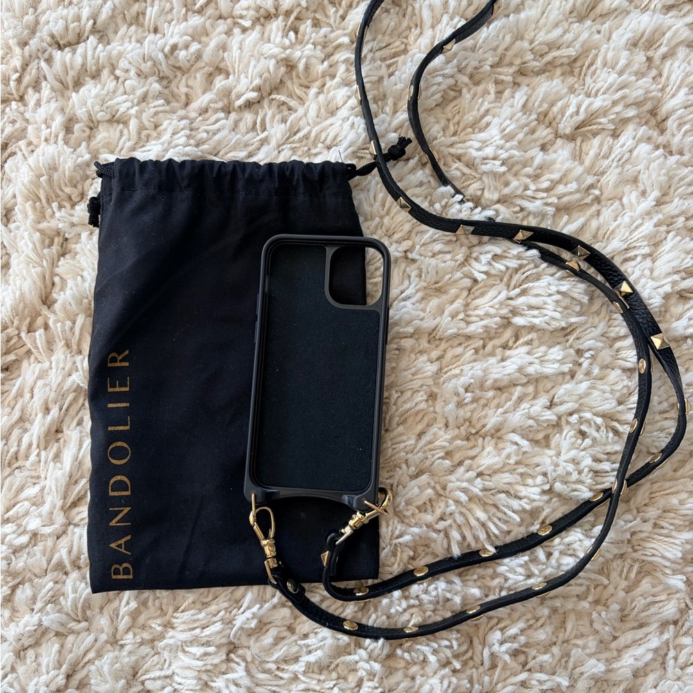 Bandolier Black Phone Case with Gold Accents